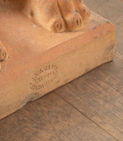 Large Pair of 19th Century Terracotta Lions