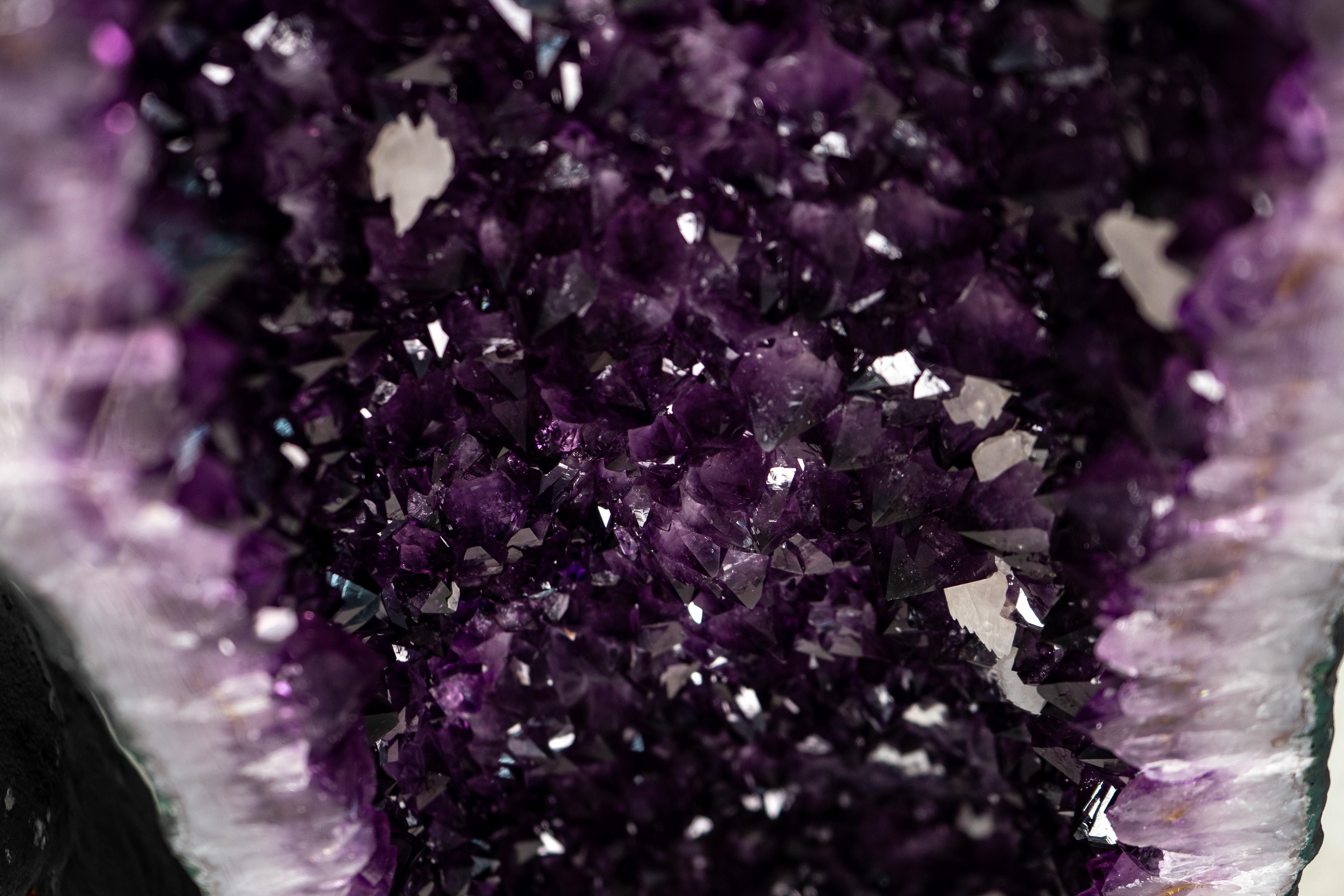 Large Pair of AAA Amethyst Cathedral Geodes For Sale 1