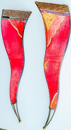 Großer Wandleuchter aus pergamentfarbenem Pergament mit marokkanischen Stammeskunstmotiven