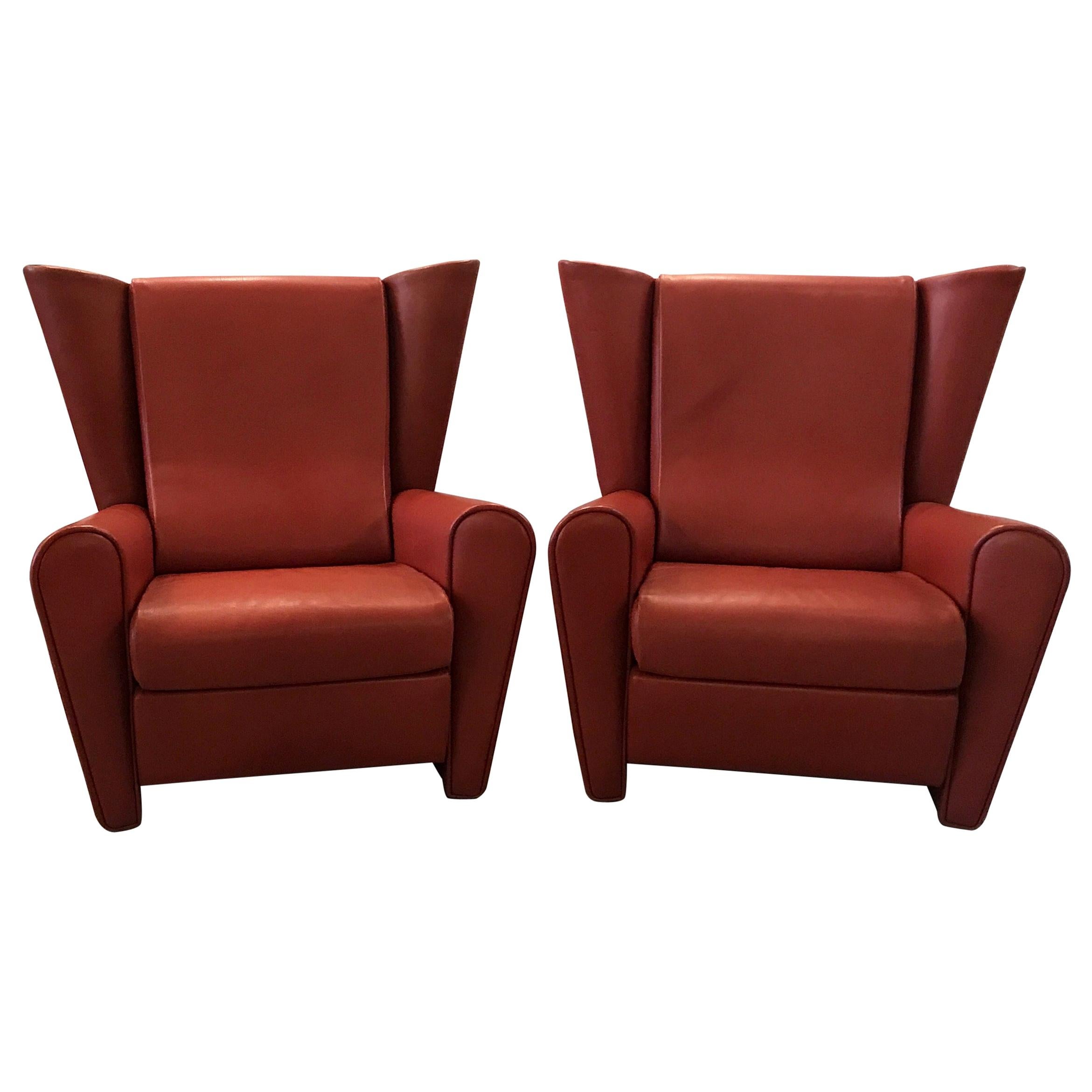 Large Pair of Alessandro Mendini Lounge Chairs for Matteo Grassi