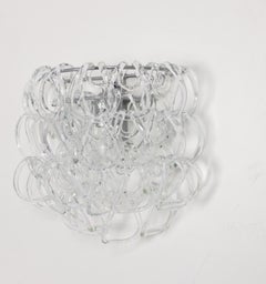 Grande coppia di applique a parete di Angelo Mangiarotti Murano, Vistosi, Italia, 1960