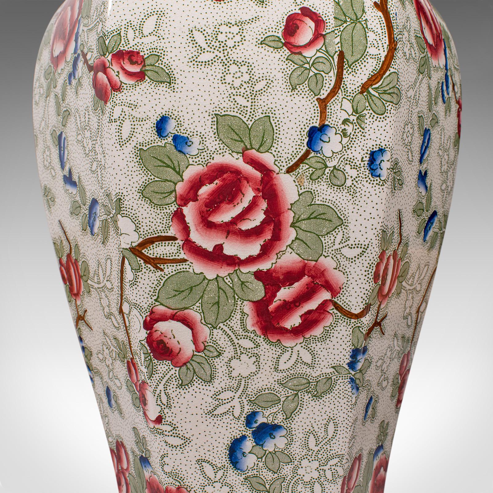 Large Pair of Antique Baluster Urns, English Ceramic, Decorative Jar, Vase, 1920 5