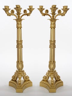 Großes Paar antiker französischer Bronzekandelaber im Stil von Charles X. im Stil von Karl X.