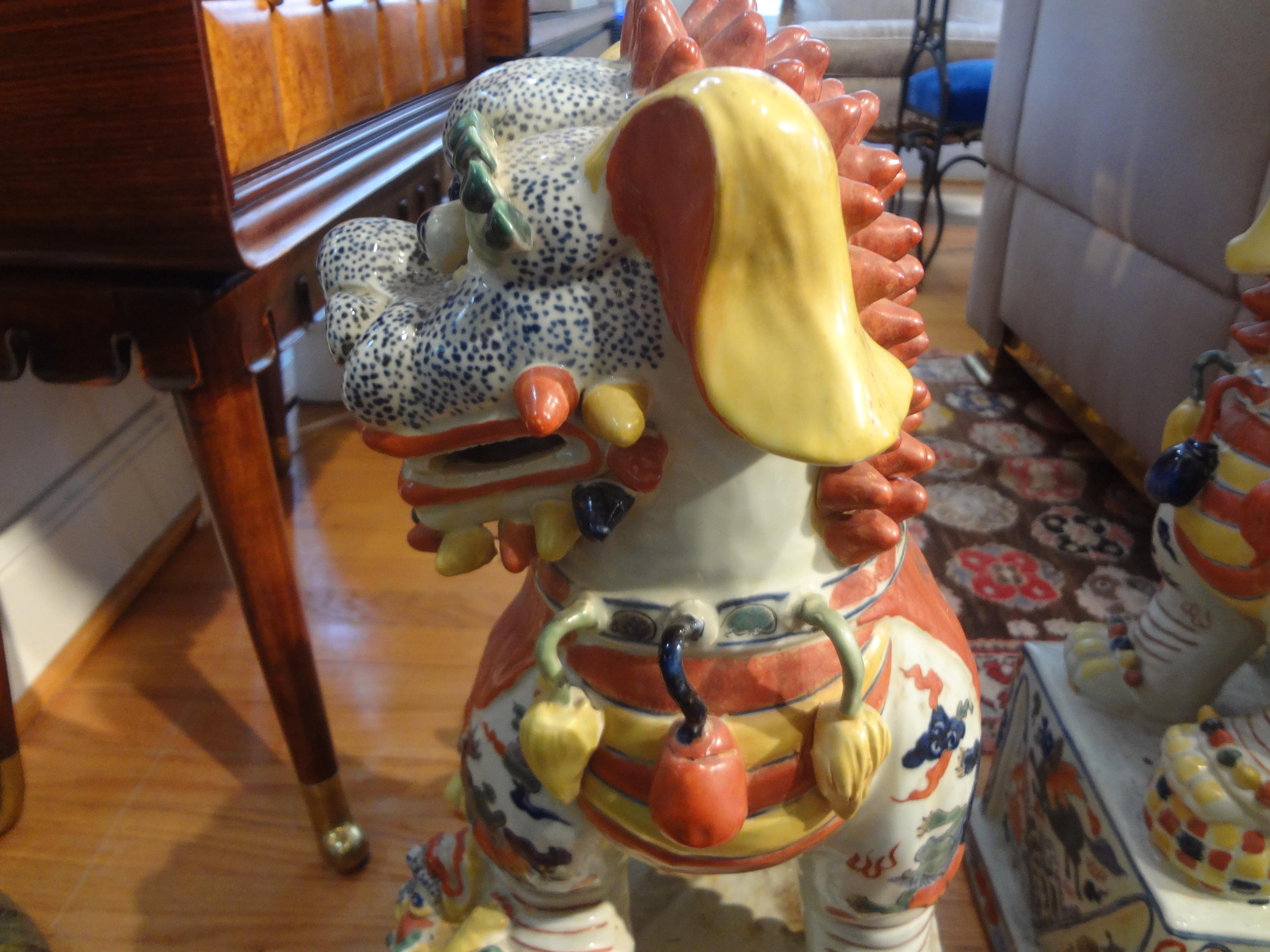 Large Pair of Antique Chinese Porcelain Foo Dogs 8