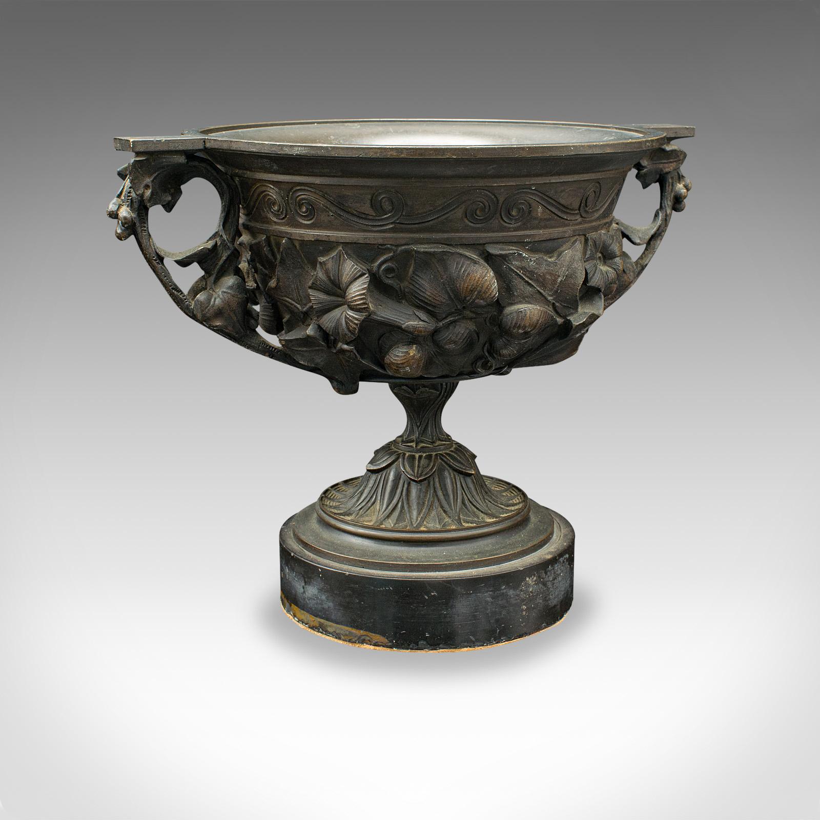 19th Century Large Pair Of Antique Drinking Cups, Italian Bronze Grand Tour Goblet, Victorian For Sale