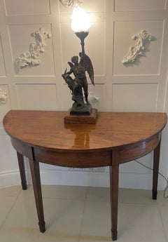 Large pair of Antique George III Quality  Mahogany Demi Lune Console Tables