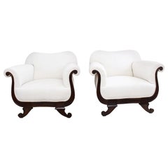 Large Pair of Antique Regency Style Armchairs