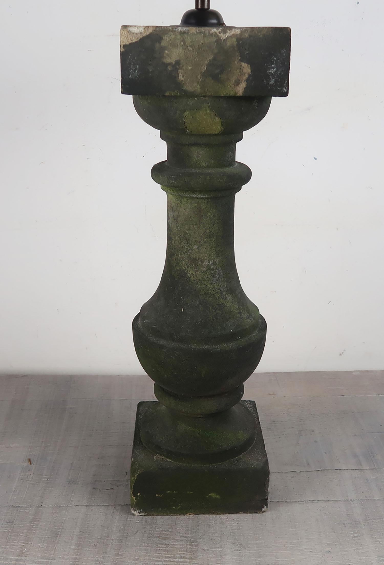 Large Pair of Antique Sandstone Balustrade Table Lamps In Good Condition In St Annes, Lancashire