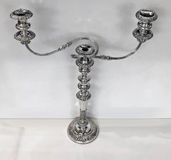 Large Pair of Antique Sheffield Plate Candelabra, English circa 1900 Ellis Bros