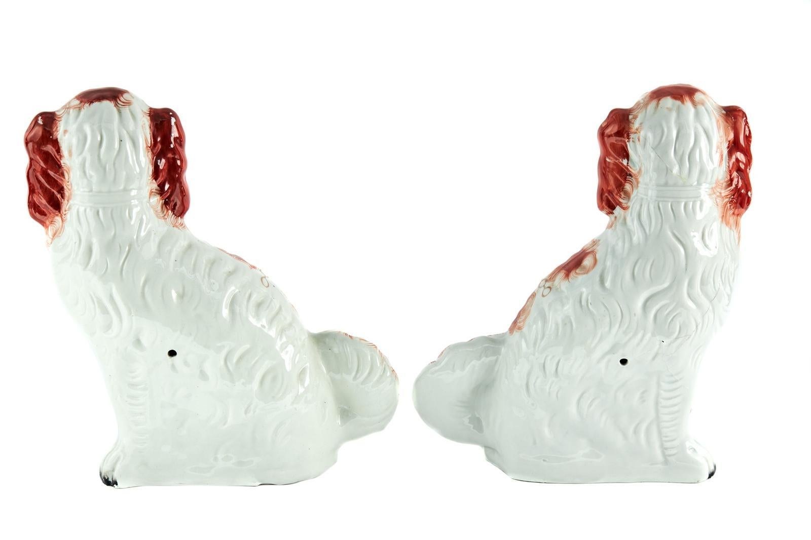 Large Pair Of Antique Staffordshire Dogs For Sale 10