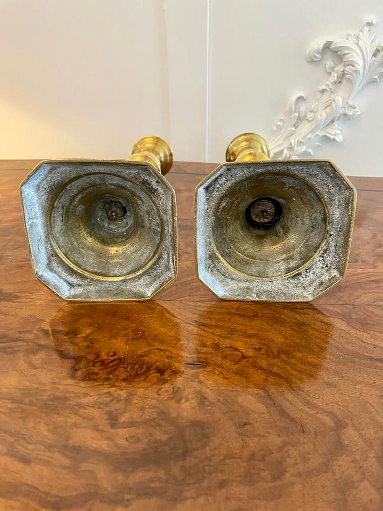 Large Pair of Antique Victorian Brass Candlesticks In Good Condition For Sale In Suffolk, GB
