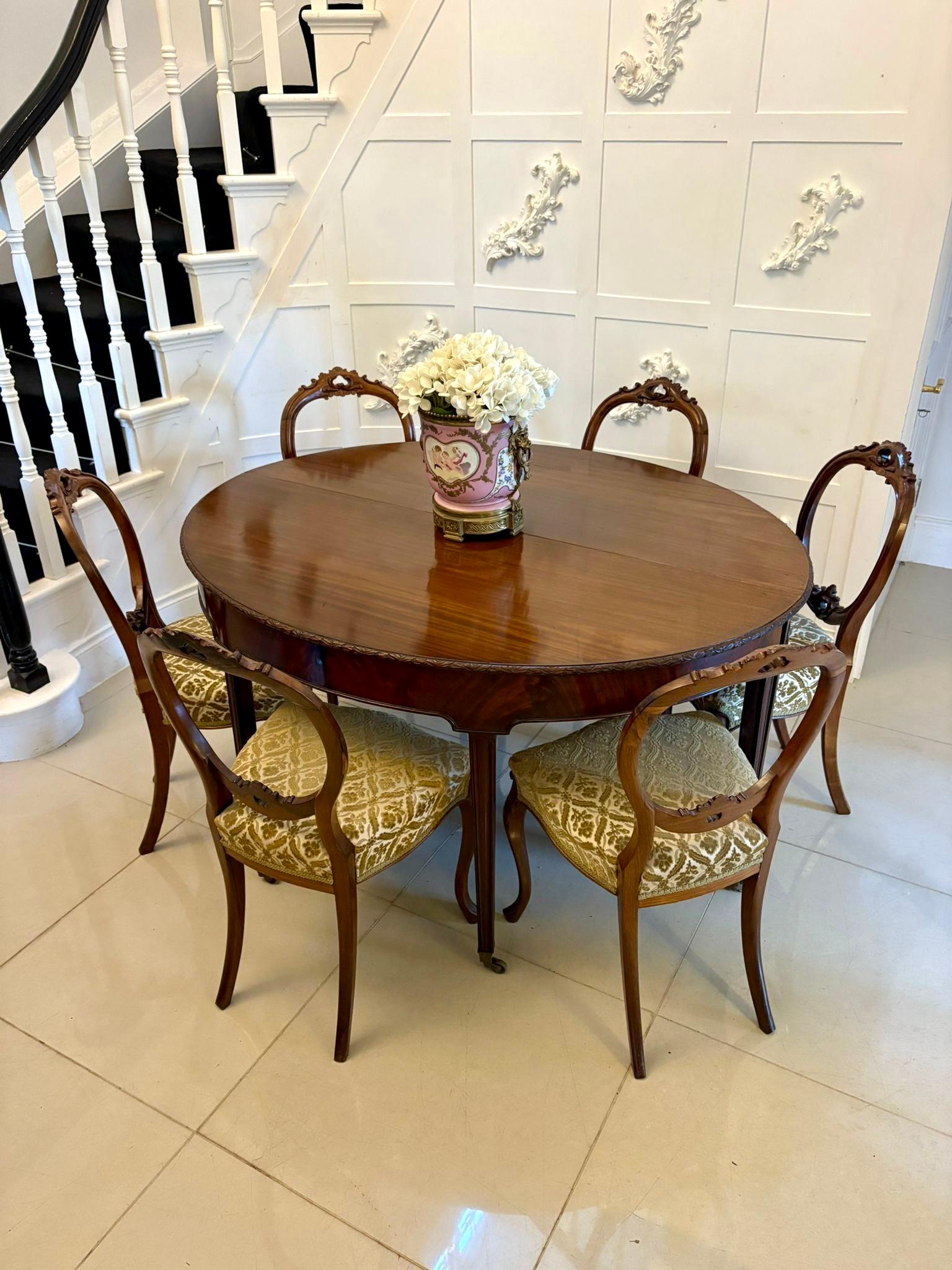 19th Century Large Pair of Antique Victorian Mahogany Demilune Console Tables For Sale