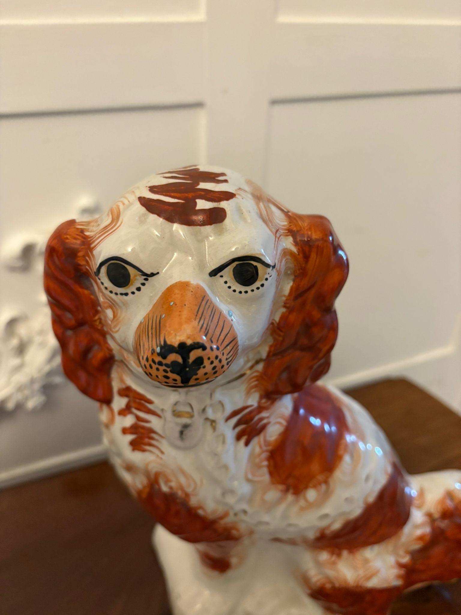 Large Pair of Antique Victorian Quality Staffordshire Dogs For Sale 4