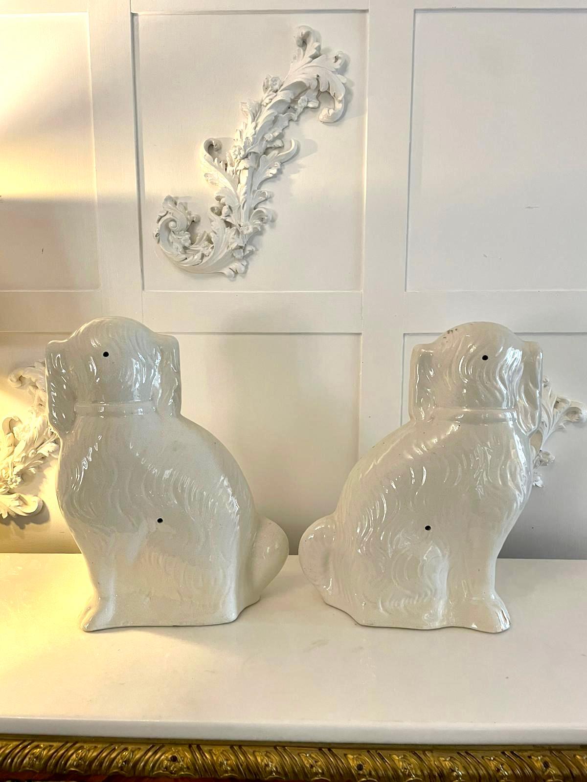 Large Pair of Antique Victorian Quality Staffordshire Dogs  5