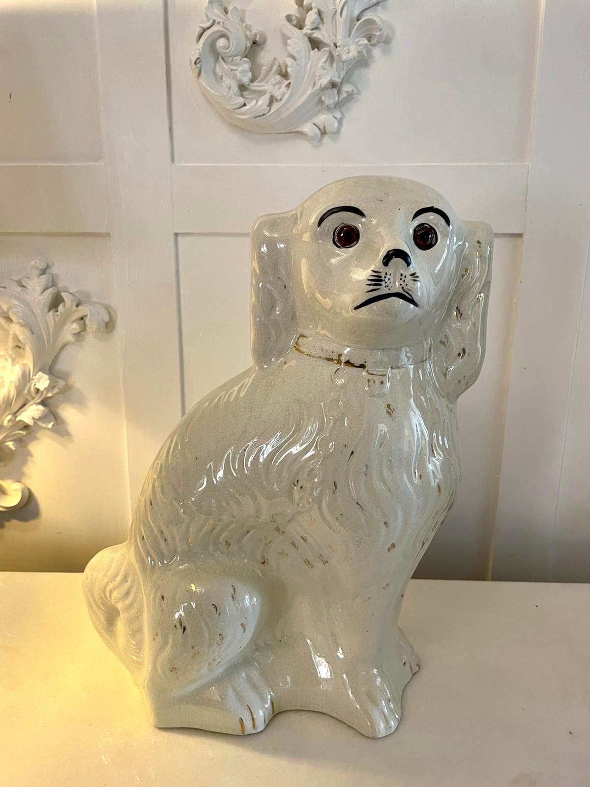 Large Pair of Antique Victorian Quality Staffordshire Dogs  In Good Condition In Suffolk, GB