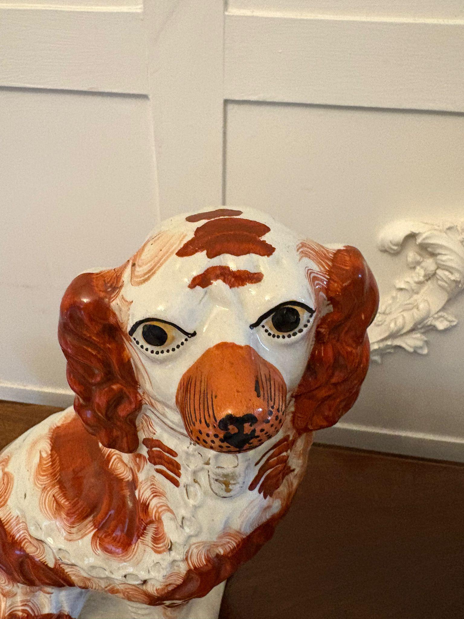 Large Pair of Antique Victorian Quality Staffordshire Dogs In Good Condition For Sale In Suffolk, GB