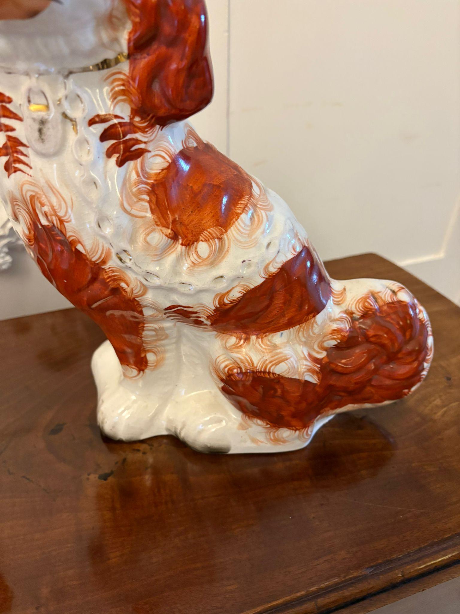 Ceramic Large Pair of Antique Victorian Quality Staffordshire Dogs For Sale