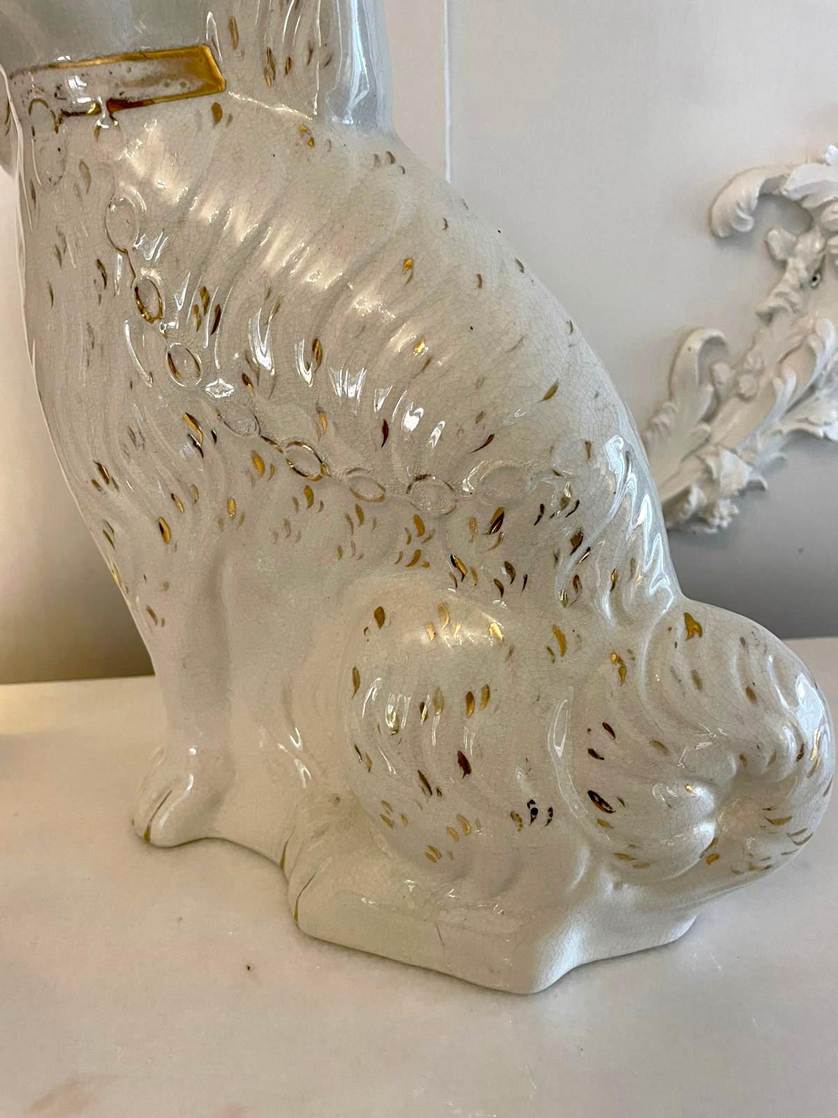 Large Pair of Antique Victorian Quality Staffordshire Dogs 1