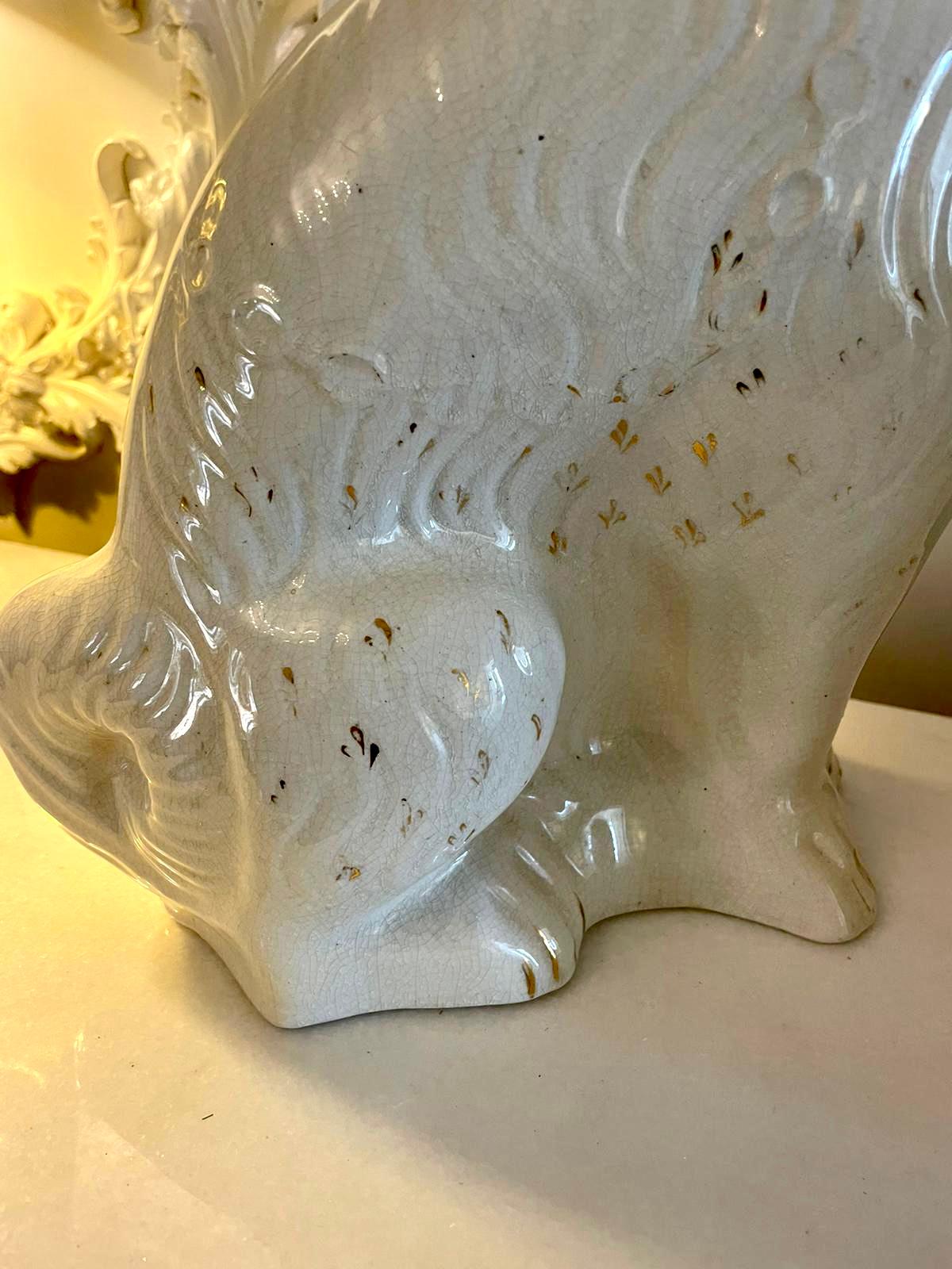 Large Pair of Antique Victorian Quality Staffordshire Dogs 2