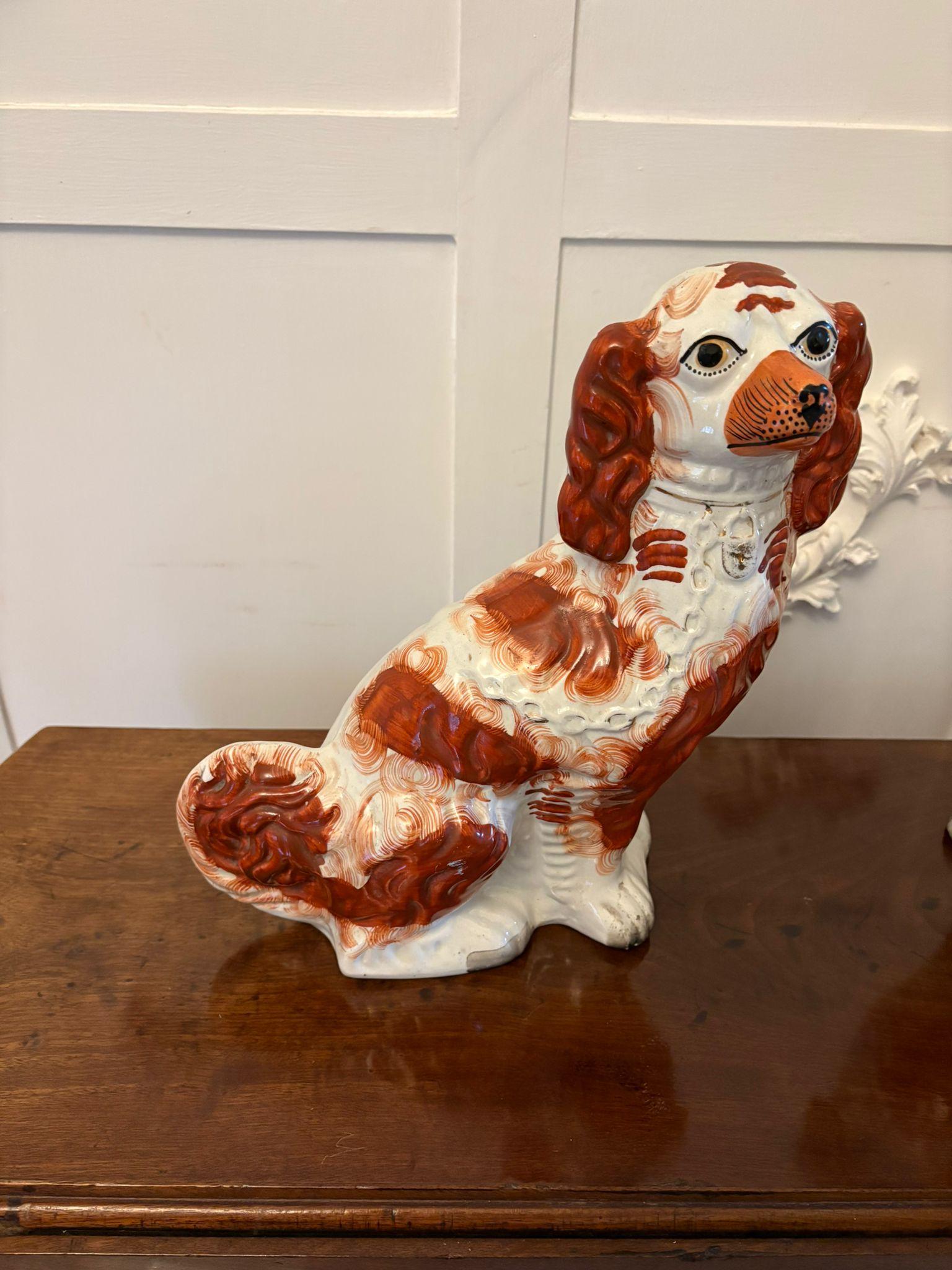 Large Pair of Antique Victorian Quality Staffordshire Dogs For Sale 3