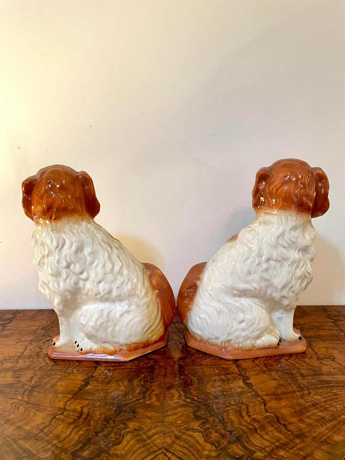 19th Century Large Pair of Antique Victorian Staffordshire Dogs