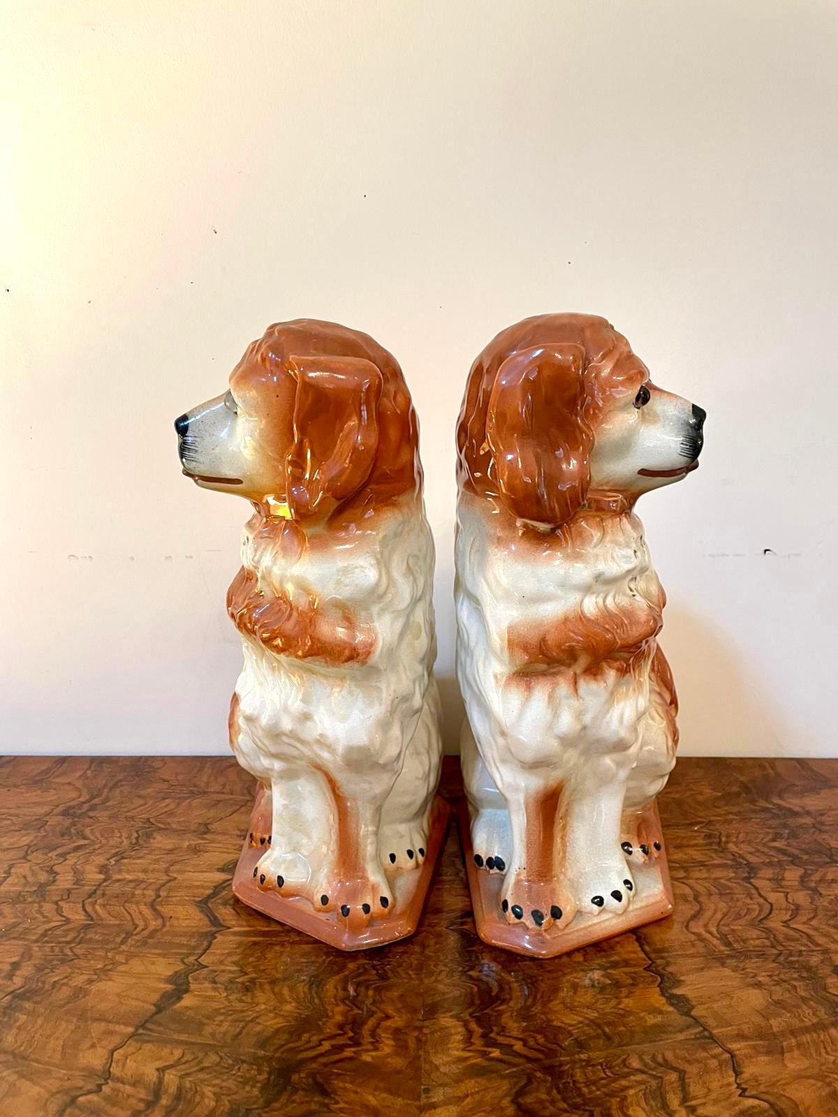 Large Pair of Antique Victorian Staffordshire Dogs 2