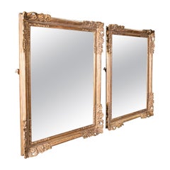 Large Pair of Antique Wall Mirrors, English, Giltwood, Dressing, Valet, Regency