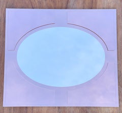 Large Pair of Art Deco Amber Peach Bevelled Wall Mirrors Stunning Glass Patina