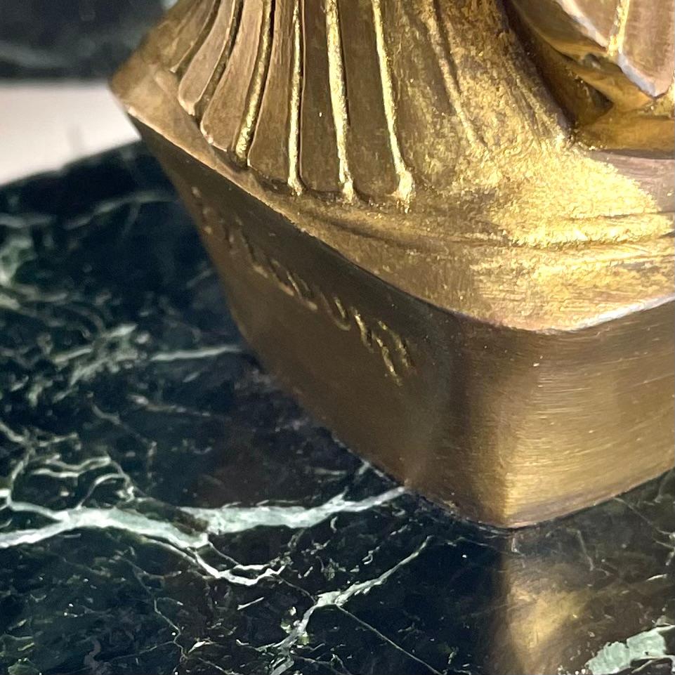 Großes Paar Art Deco Buchstützen signiert von Maurice Frecourt aus den 1920er Jahren 2
