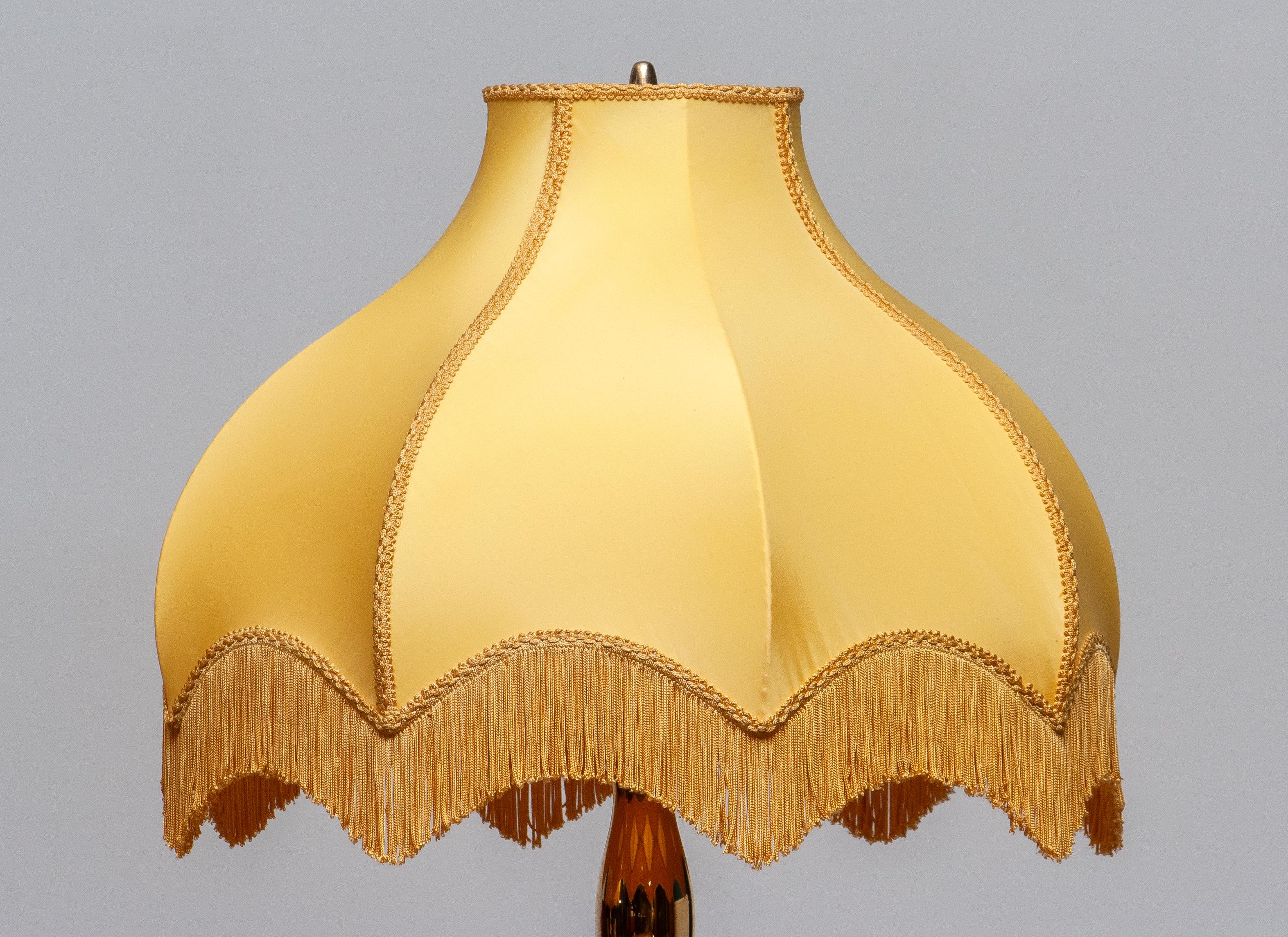 Swedish Large Pair of Art Nouveau or Hollywood Regency Brass Table Lamps Rejmyre, Sweden