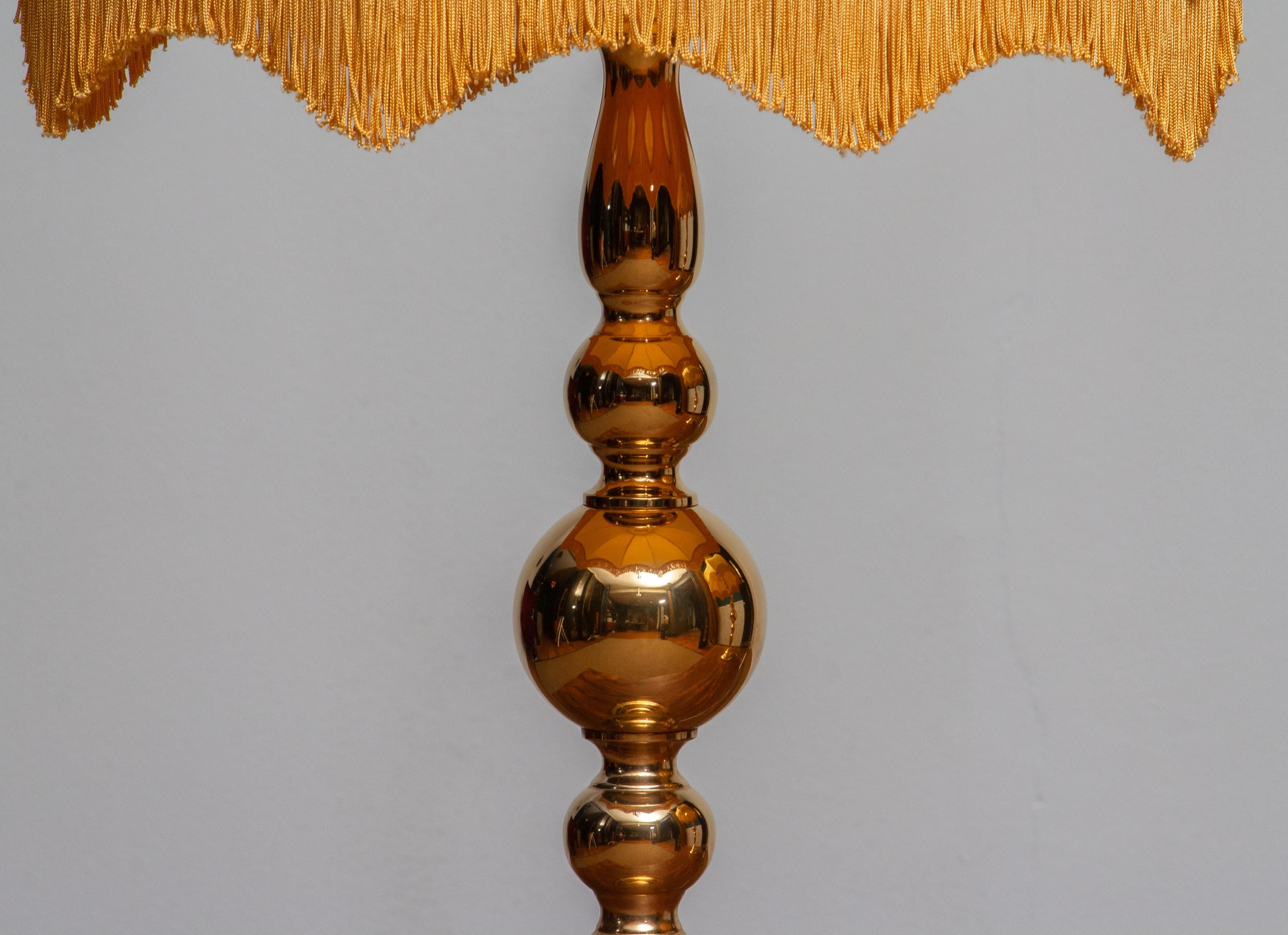 Large Pair of Art Nouveau or Hollywood Regency Brass Table Lamps Rejmyre, Sweden 2