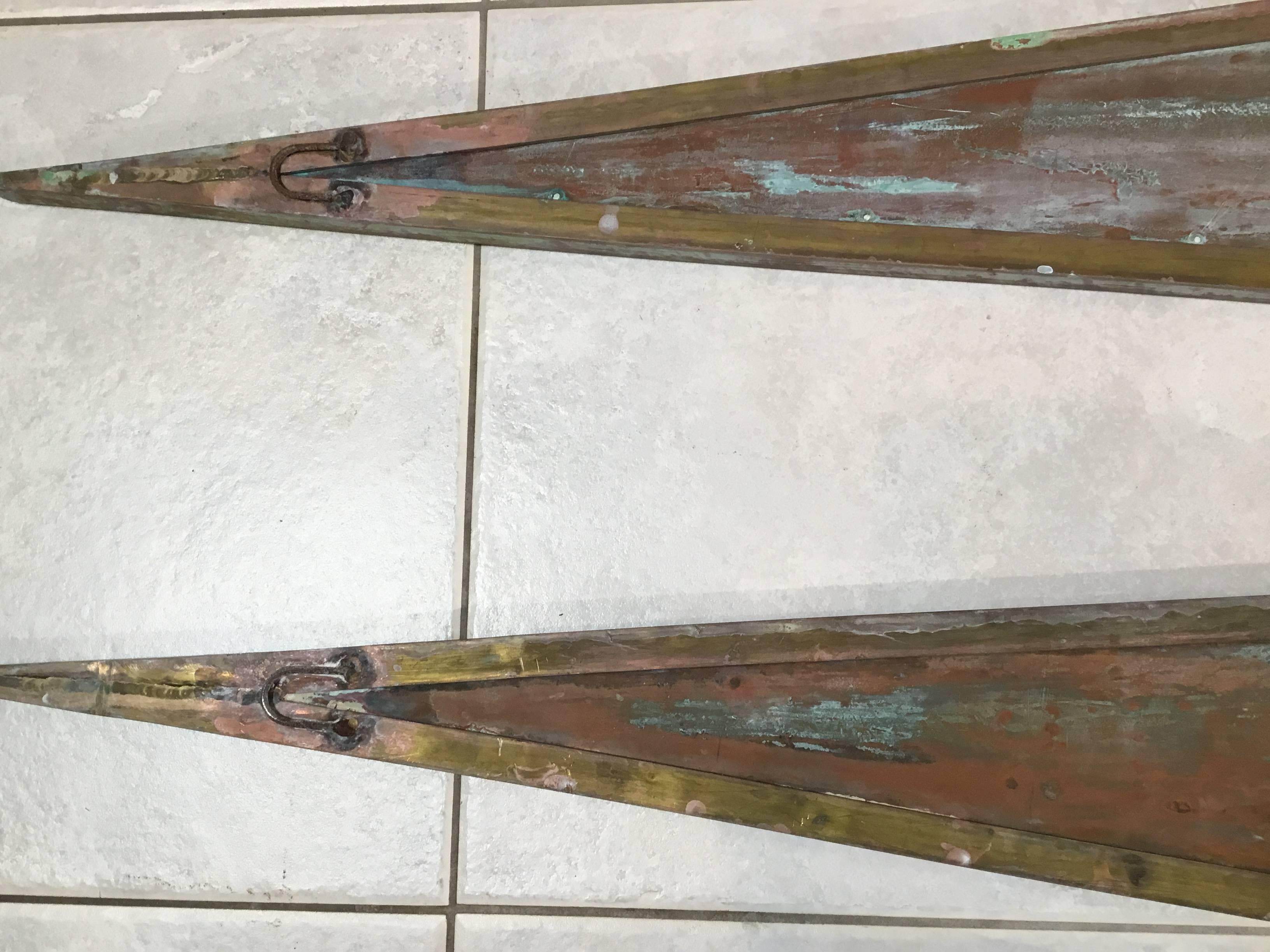 Large Pair of Artistic Brass Wall Hanging Sconces By Joseph Malekan For Sale 5