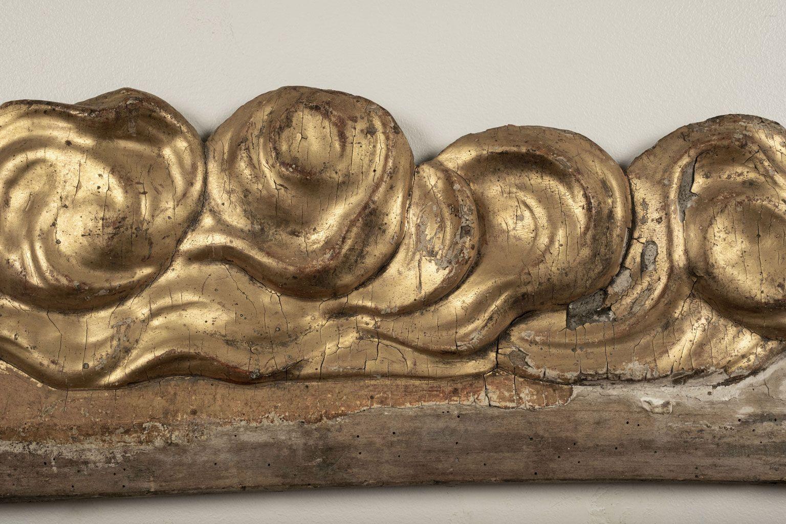 Hand-Carved Large Pair of Baroque Giltwood Architectural Fragments