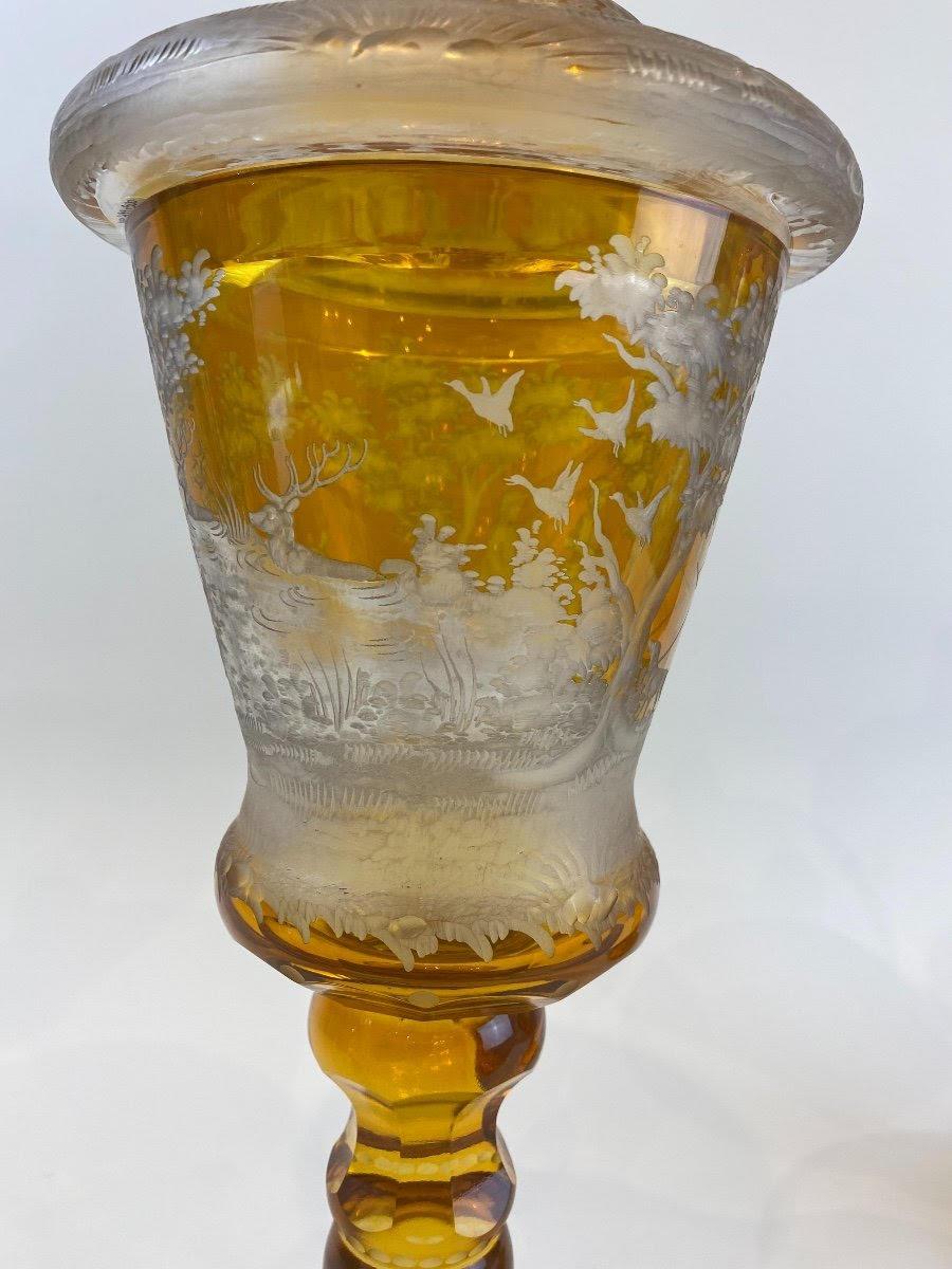 XIXe siècle Grande paire de gobelets de Bohème en cristal, 19ème siècle. en vente