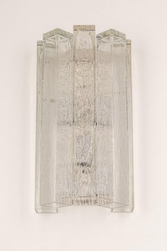 Grande paire d'appliques murales en laiton et verre de Murano par Doria, Allemagne, années 1960