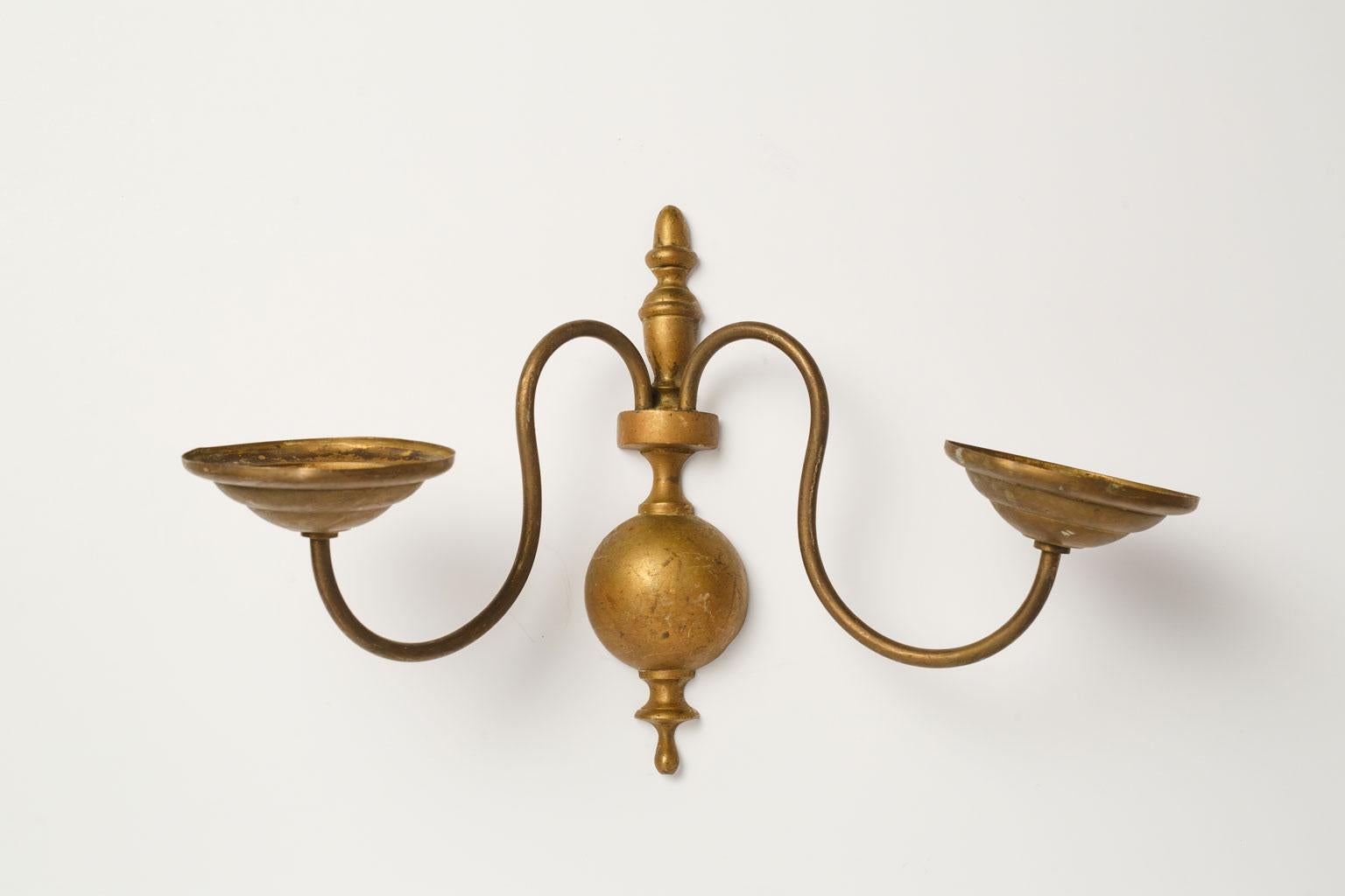 Large Pair of Brass Georgian Style Sconces (Belgisch)