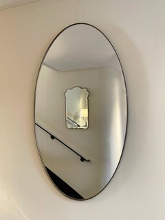 Large Pair of Brass Oval Mirror
