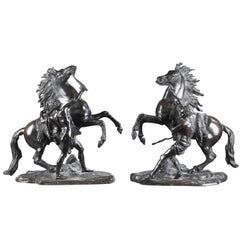  Large Pair of Bronze Marly Horses