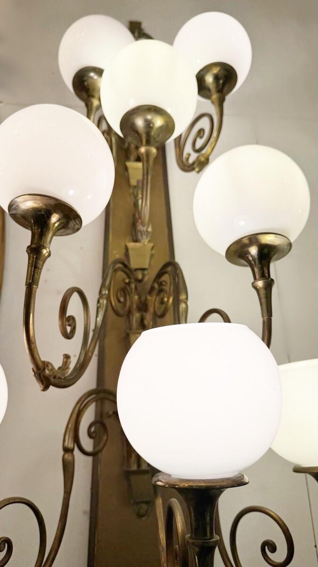 Metal Large Pair Of Bronze Wall Lights, Circa 1920, 