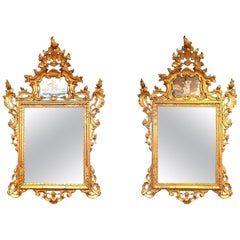 Large Pair of C19th Italian Gilt Mirrors