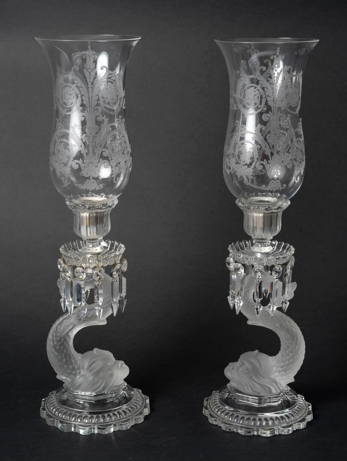Napoleone III Large Pair of Candelabra and Centrepiece by Baccarat, Napoleon III Style. in vendita