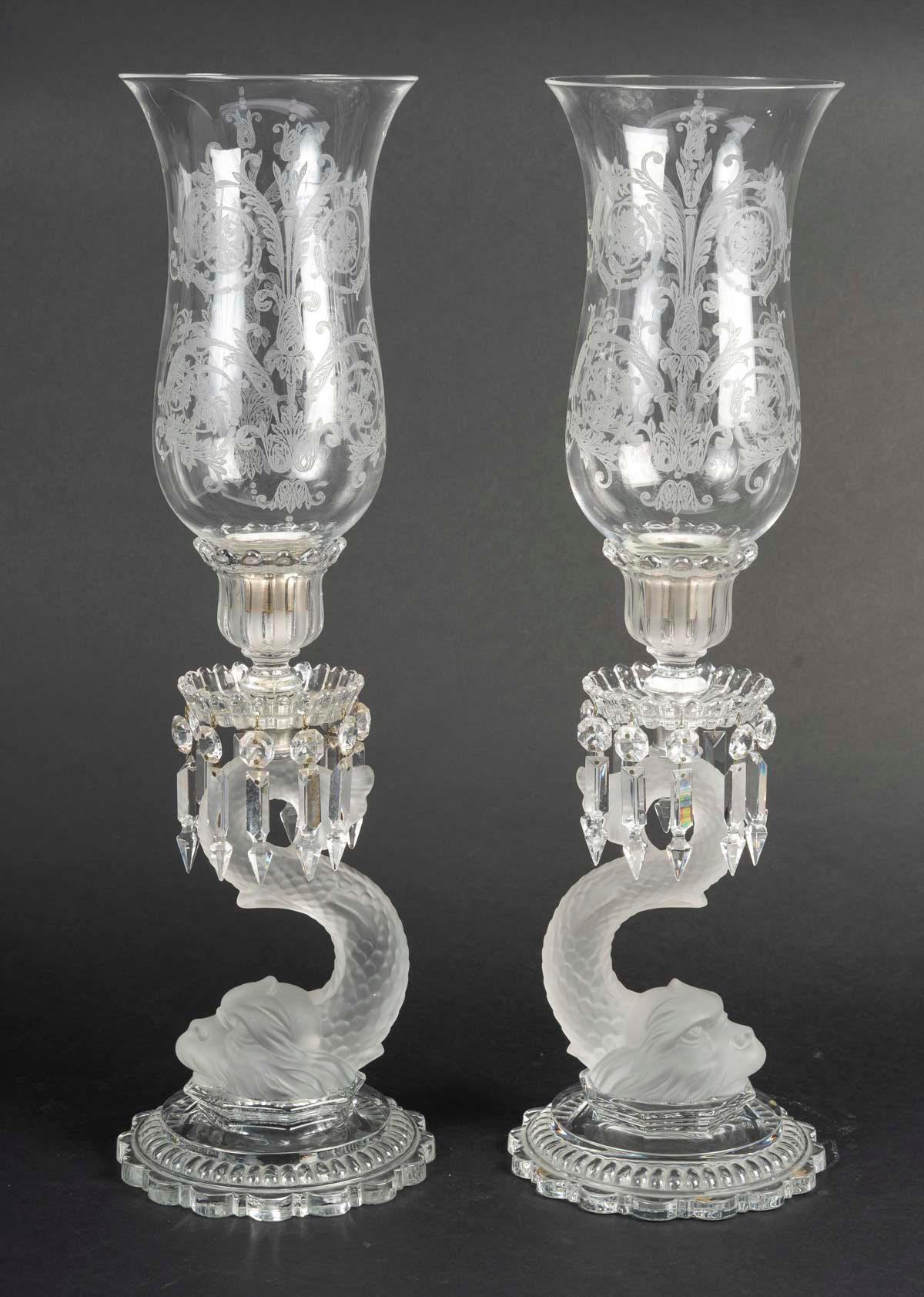 Large Pair of Candelabra and Centrepiece by Baccarat, Napoleon III Style. In condizioni buone in vendita a Saint-Ouen, FR