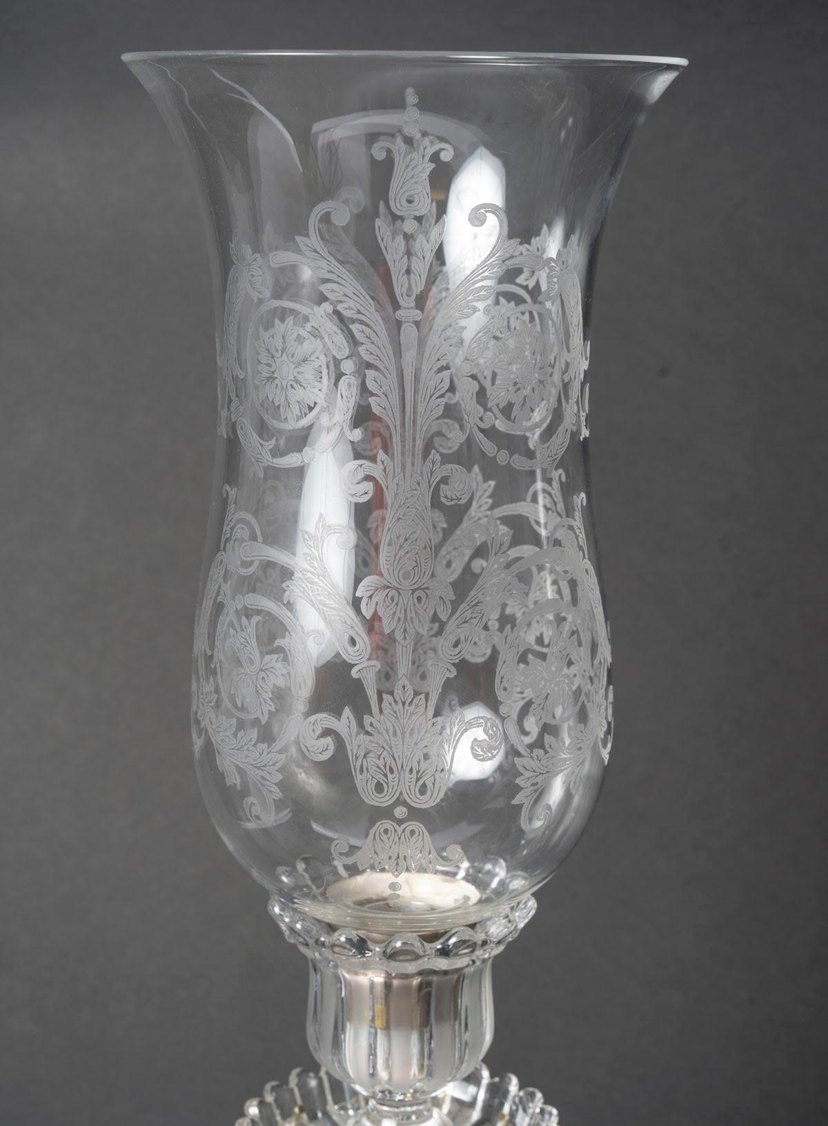 XX secolo Large Pair of Candelabra and Centrepiece by Baccarat, Napoleon III Style. in vendita