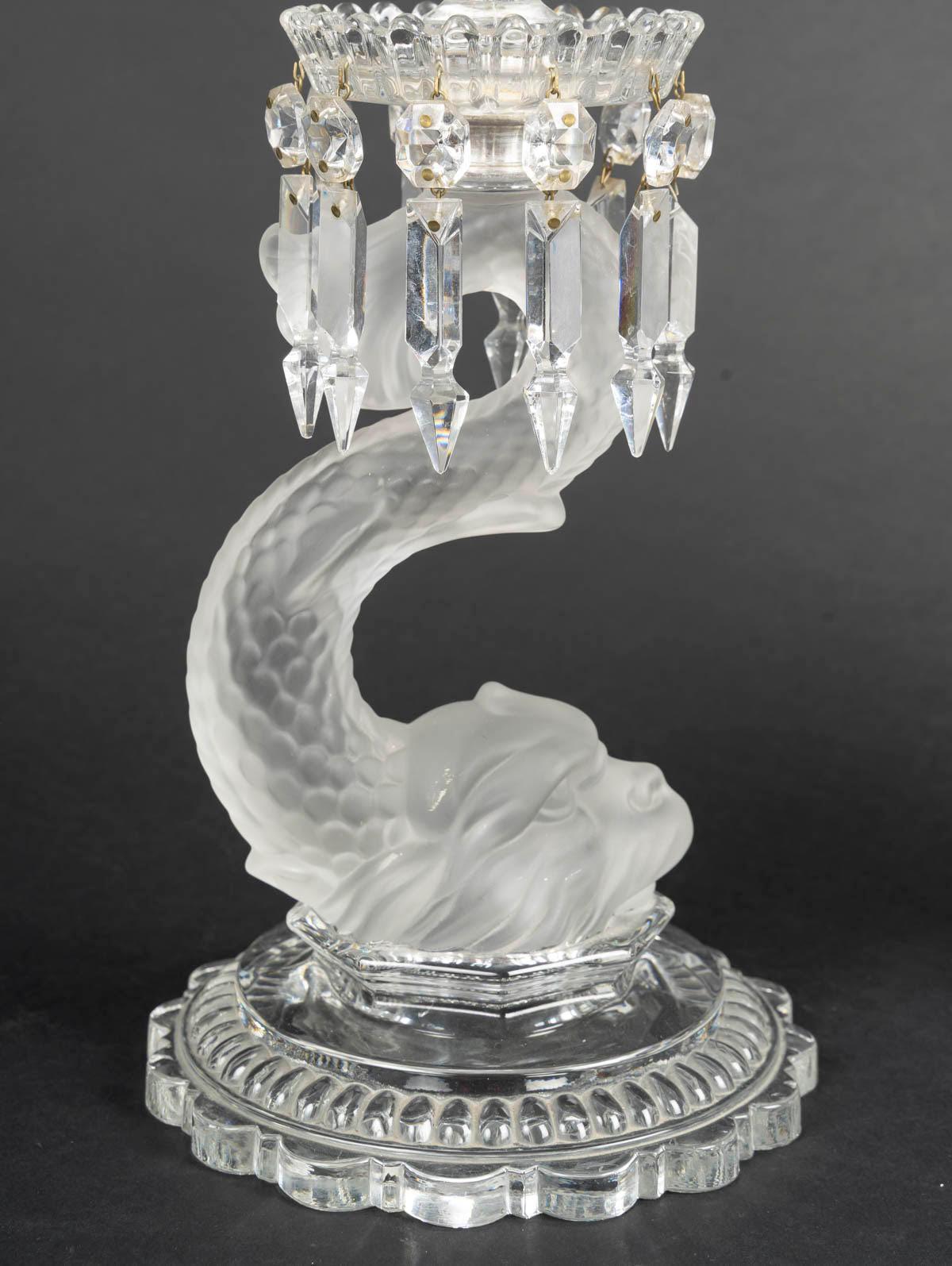 Large Pair of Candelabra and Centrepiece by Baccarat, Napoleon III Style. in vendita 1