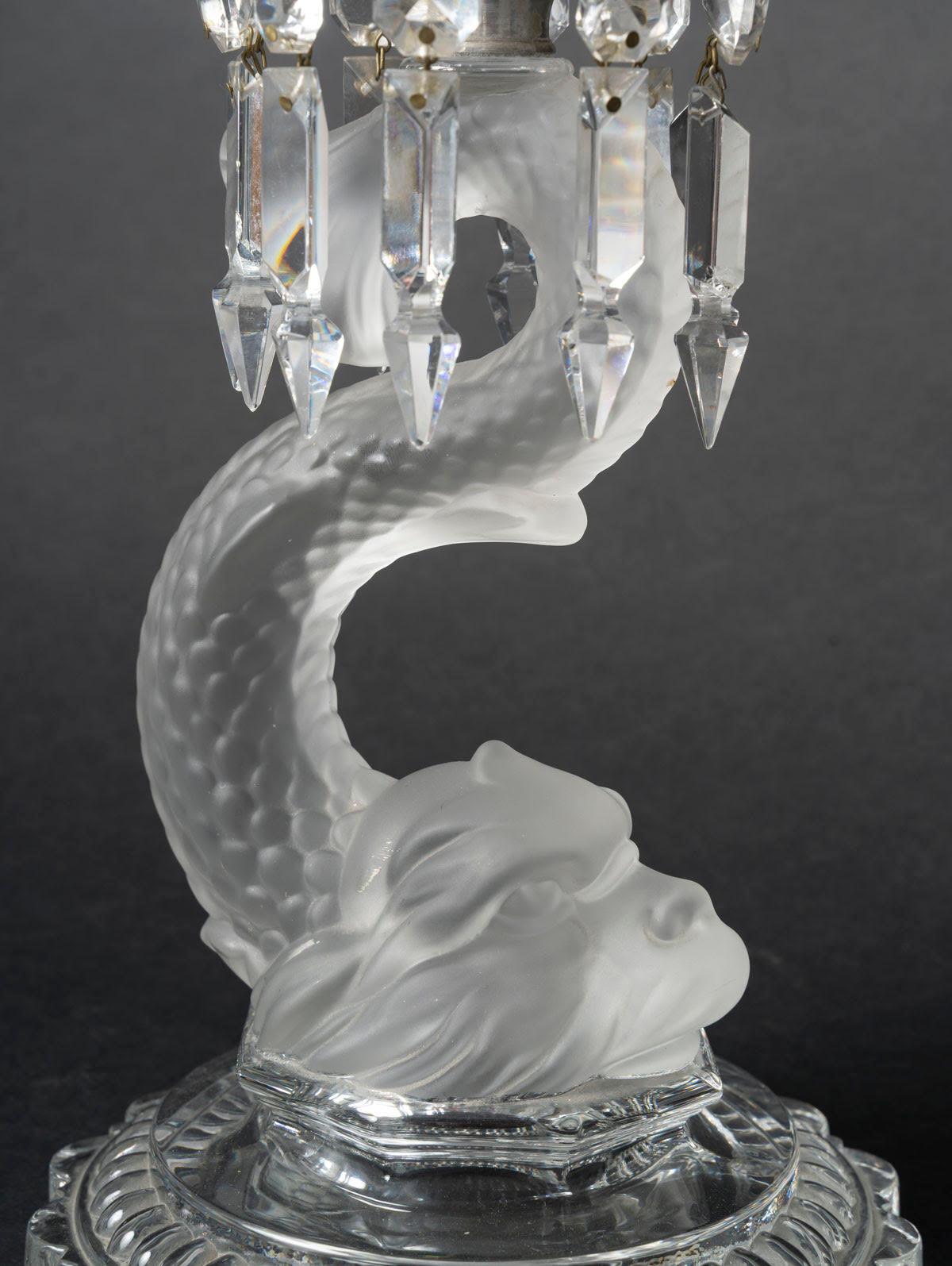 Large Pair of Candelabra and Centrepiece by Baccarat, Napoleon III Style. in vendita 2