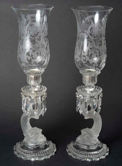 Large Pair of Candelabra from Baccarat, Napoleon III Style, Early 20th Century.