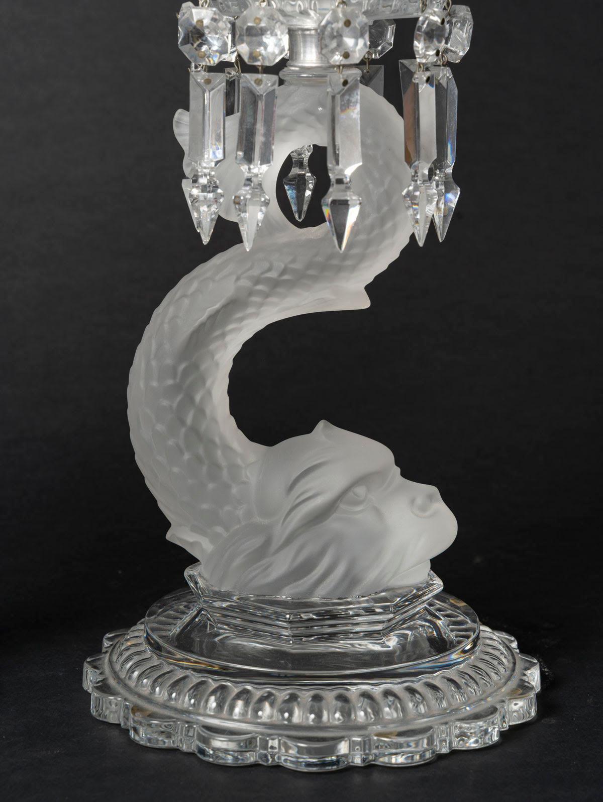 Large Pair of Candelabra from Baccarat, Napoleon III Style, Early 20th Century. in vendita 1