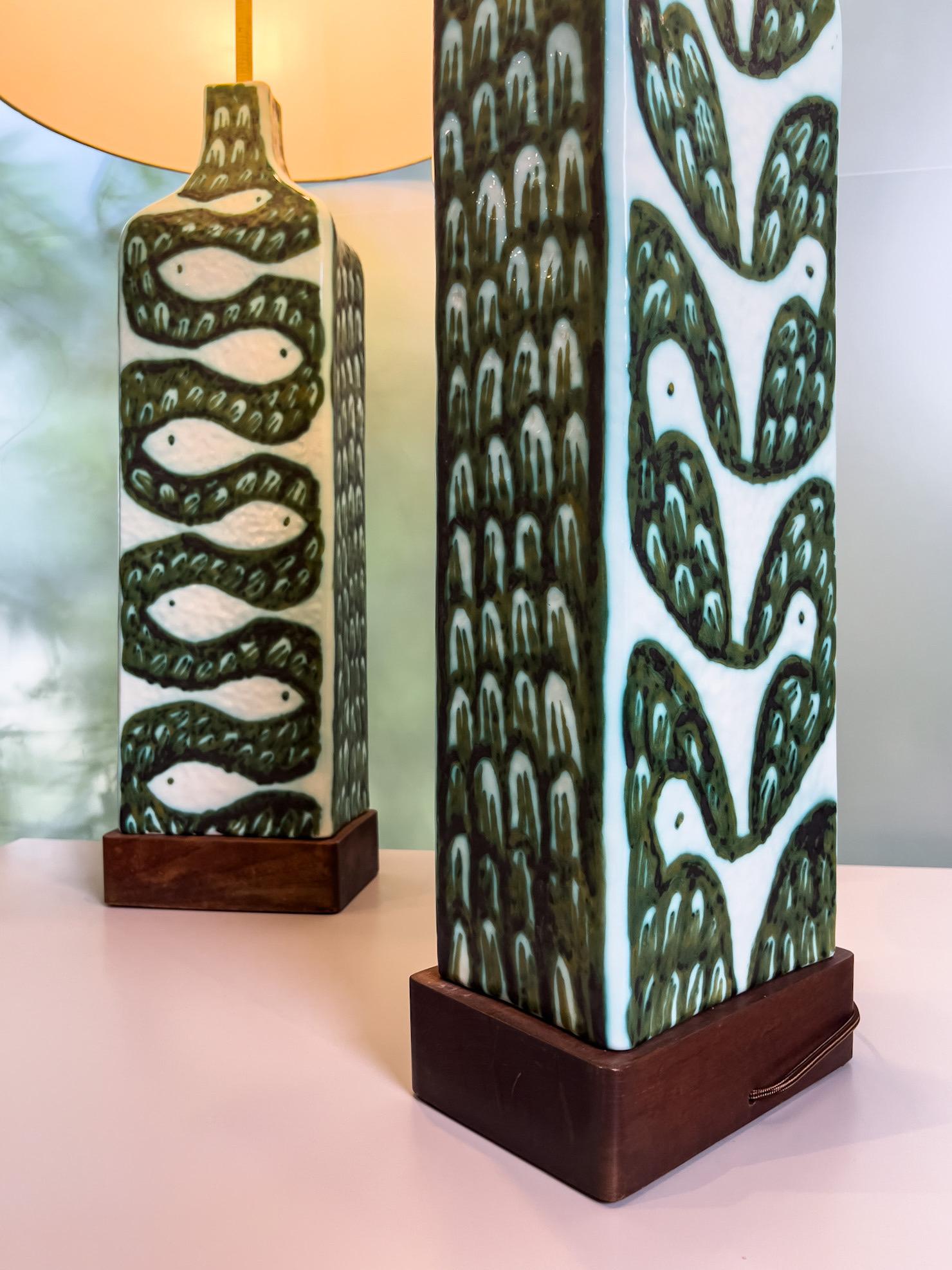 Large Pair of Ceramic Lamps by Alessio Tasca for Raymor For Sale 10