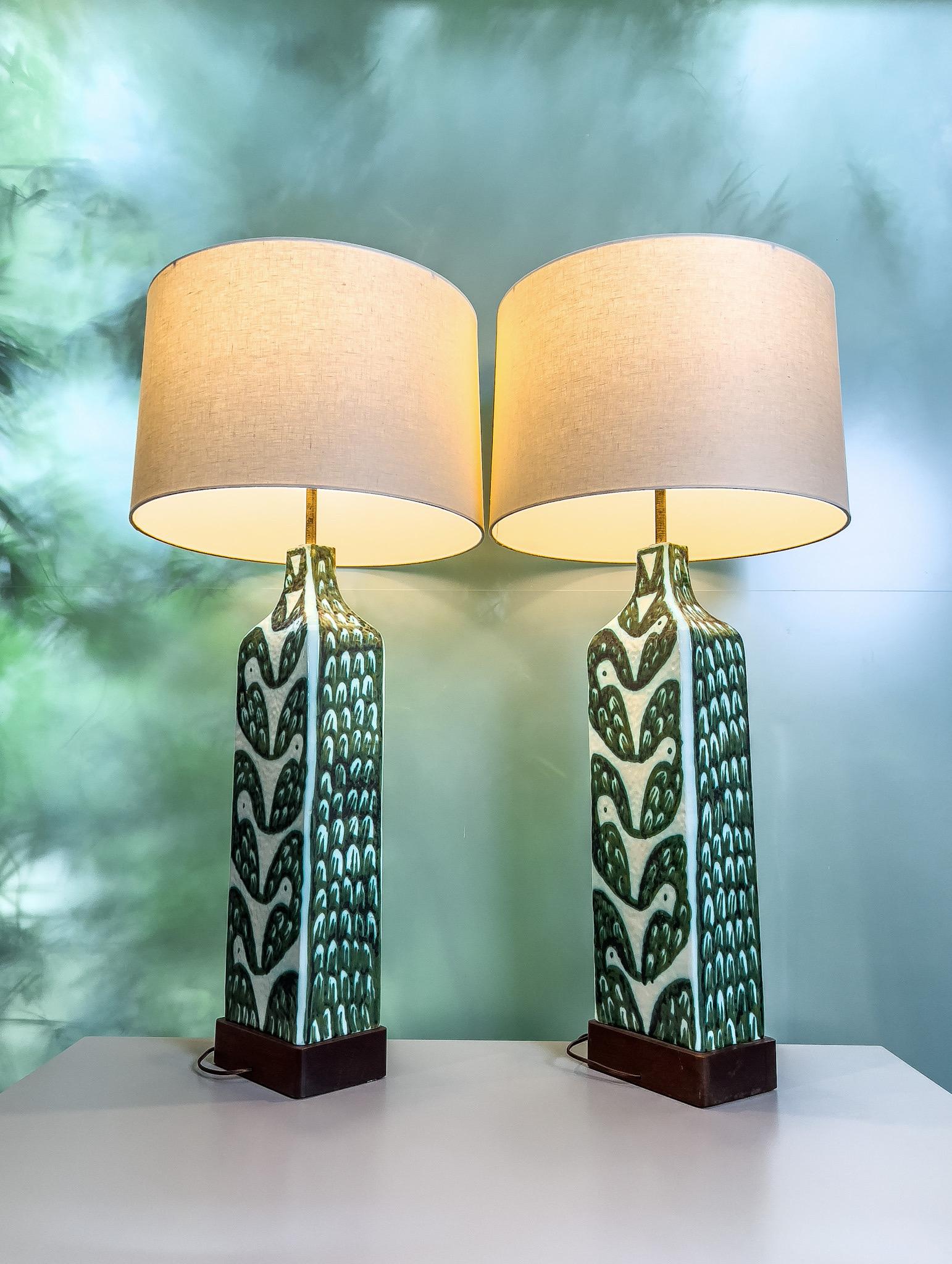 Large Pair of Ceramic Lamps by Alessio Tasca for Raymor 3