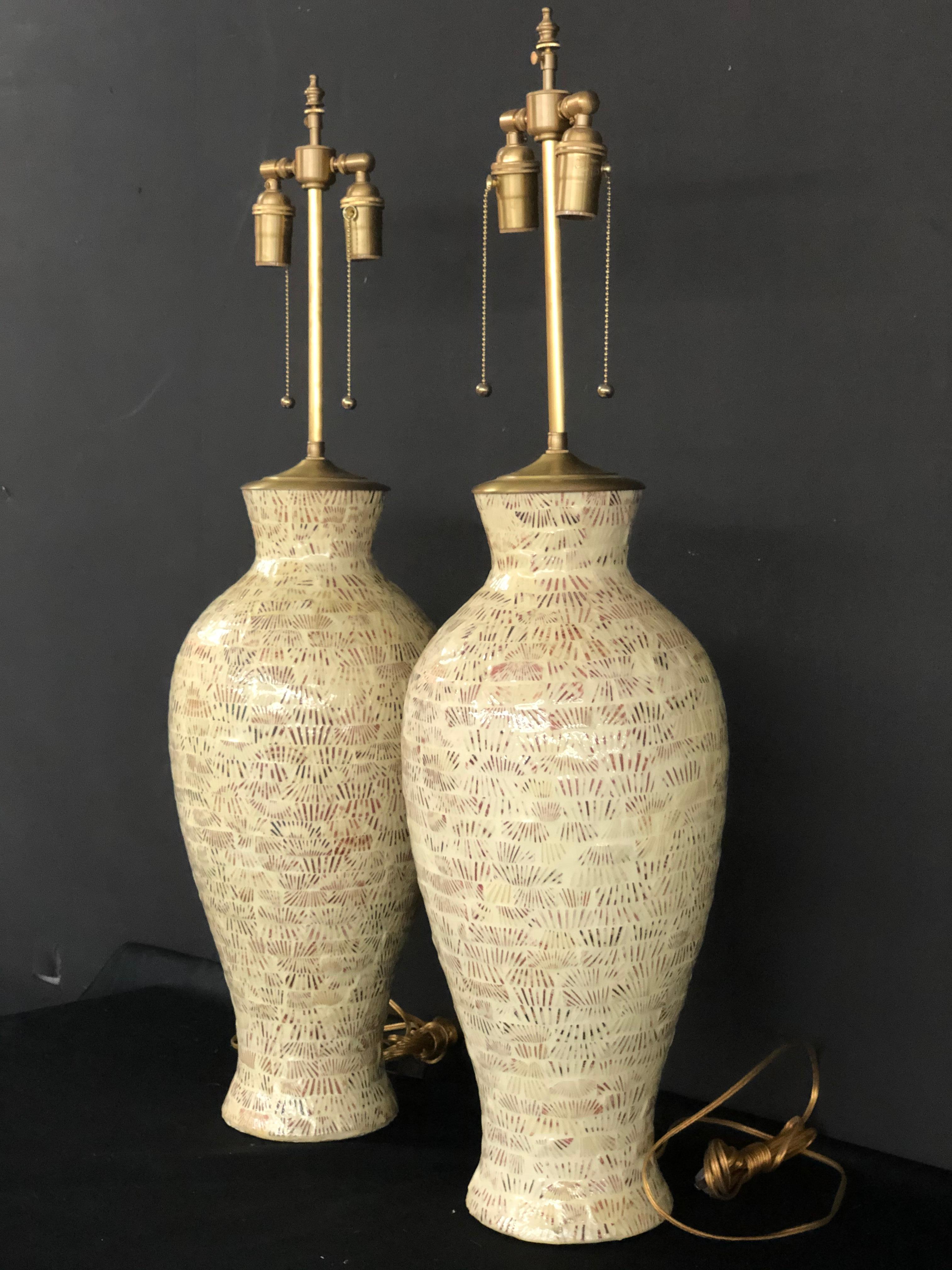 Large Pair of Ceramic Vessels with 